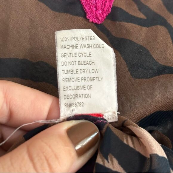 Josie Semi Sheer Slip Dress Tiger Pink Lace Lingerie Night Gown Size Small Mini - Picture 6 of 6